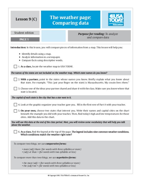 The Weather Page: Comparing Data Lesson Plan