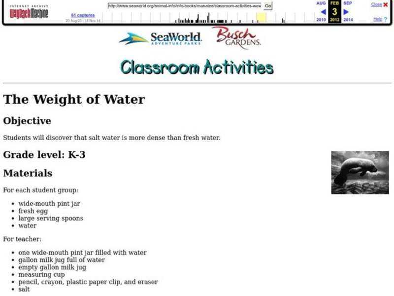 The Weight of Water Lesson Plan