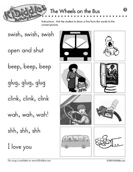The Wheels on the Bus Worksheet