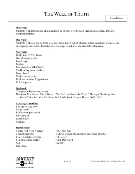 The Well of Truth Lesson Plan