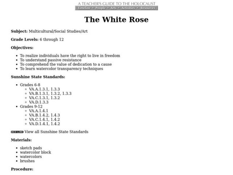 The White Rose Lesson Plan