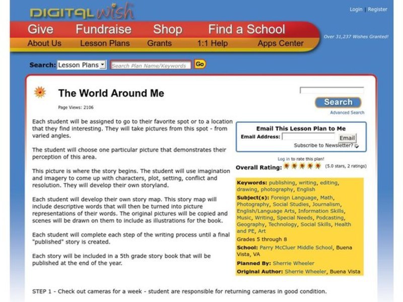 The World Around Me Lesson Plan