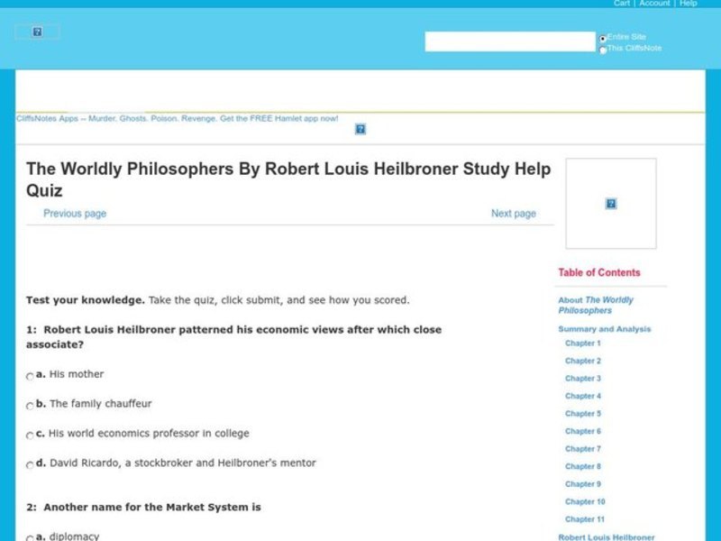 The Worldly Philosophers by Robert Louis Heilbroner Interactive