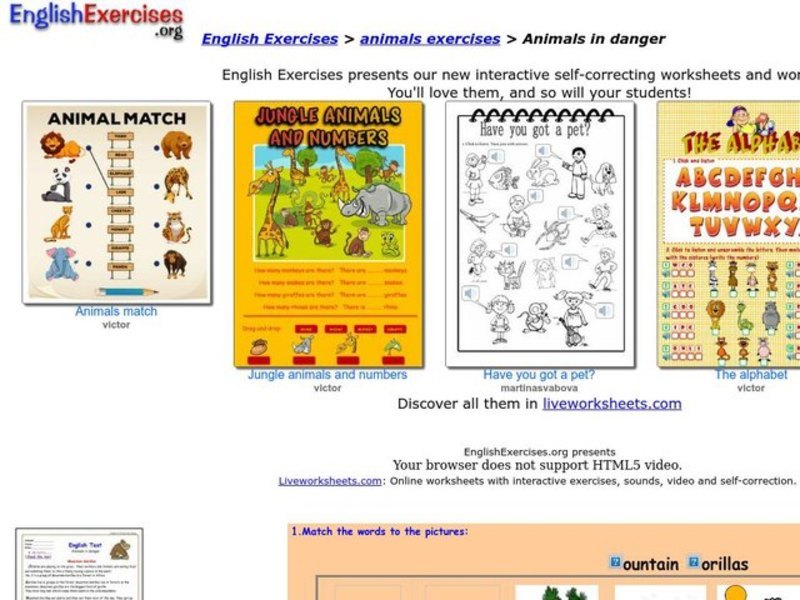 Animals in Danger Interactive