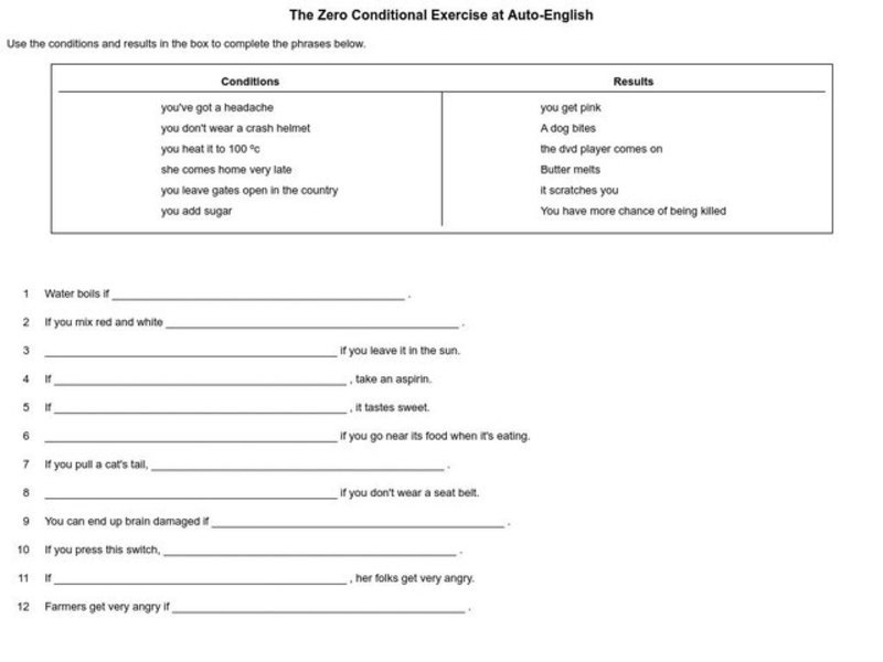 The Zero Conditional Exercise Interactive