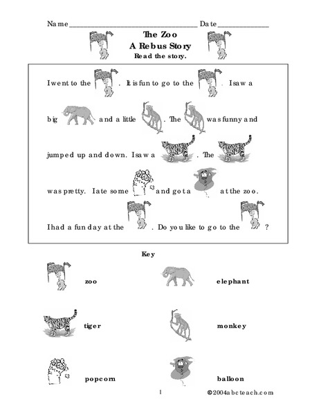 The Zoo Worksheet