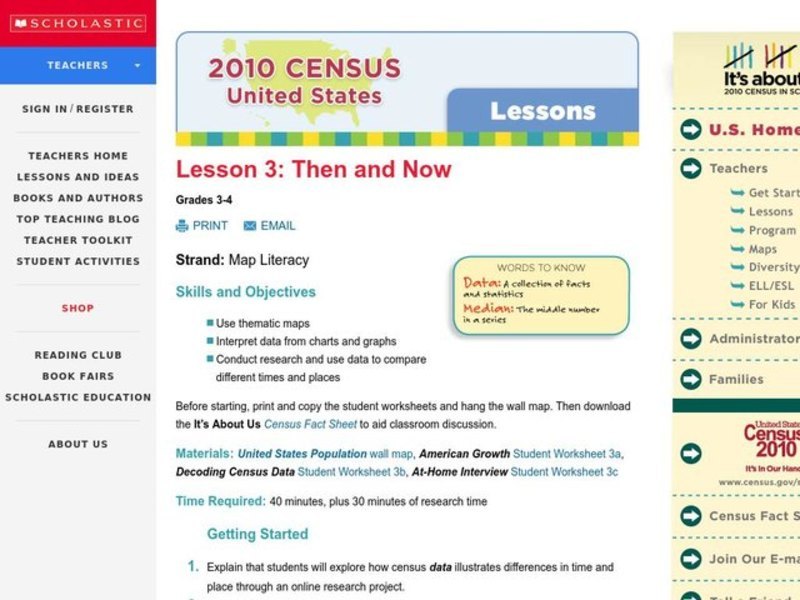 Then and Now Lesson Plan