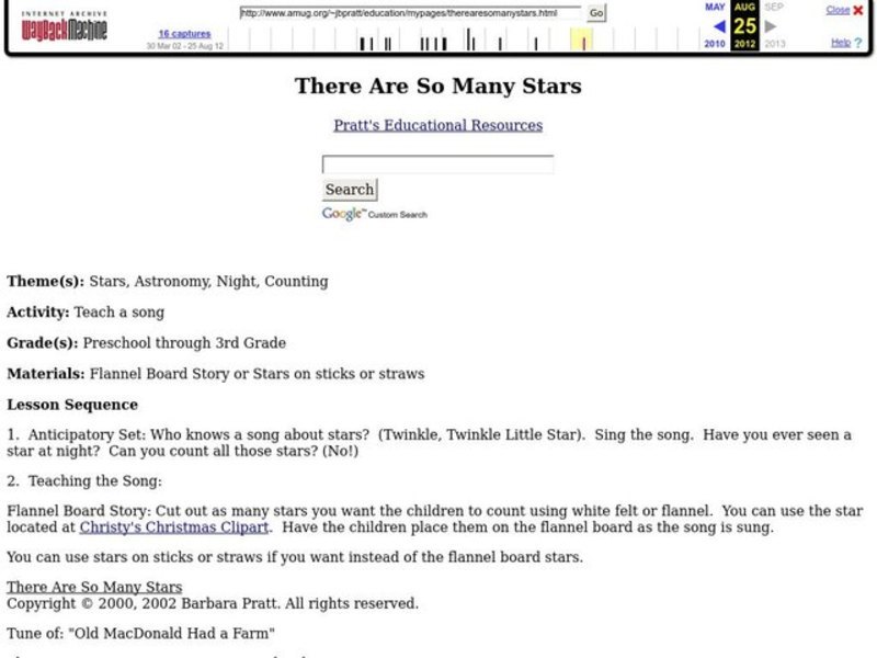 There Are So Many Stars Lesson Plan