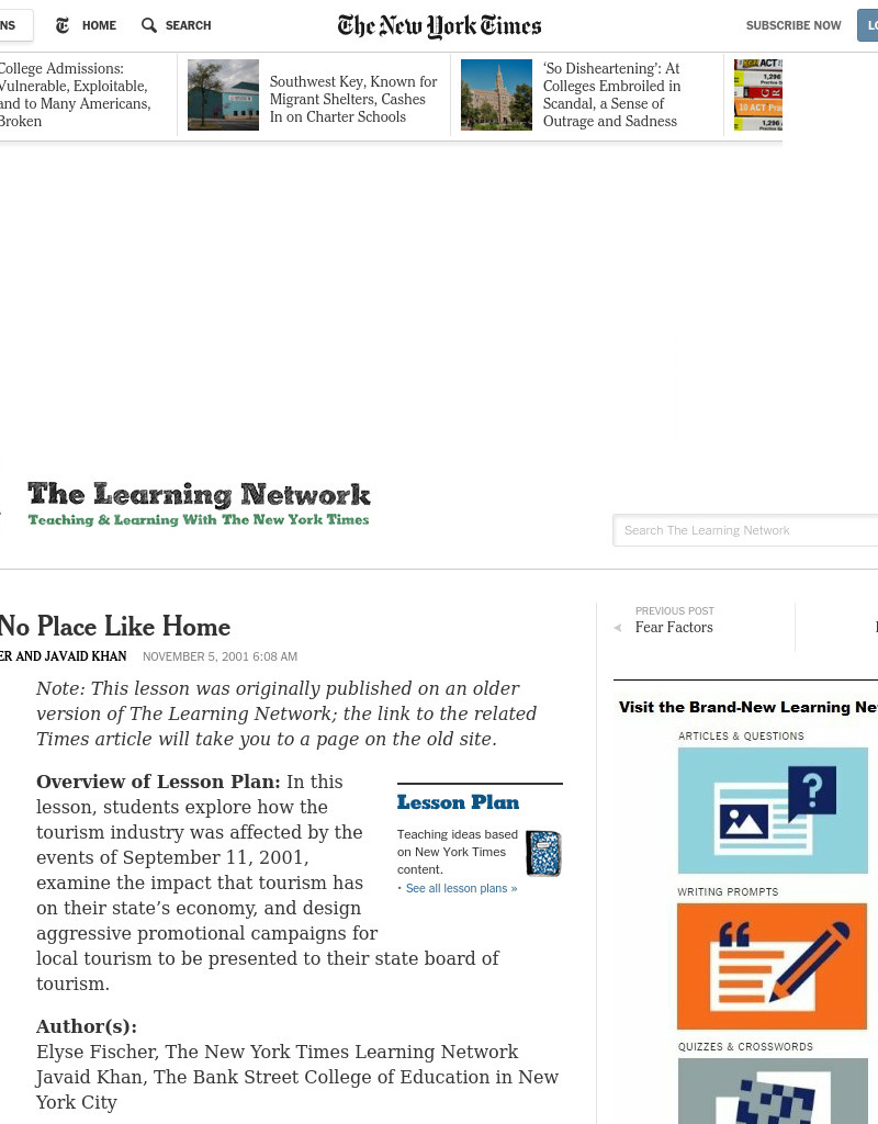 There's No Place Like Home Lesson Plan