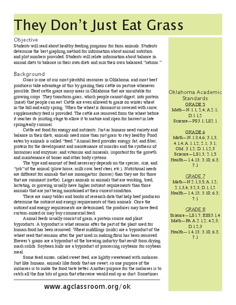 They Don't Just Eat Grass Lesson Plan