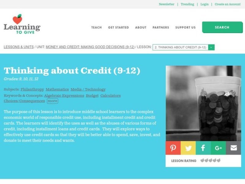 Thinking About Credit Lesson Plan