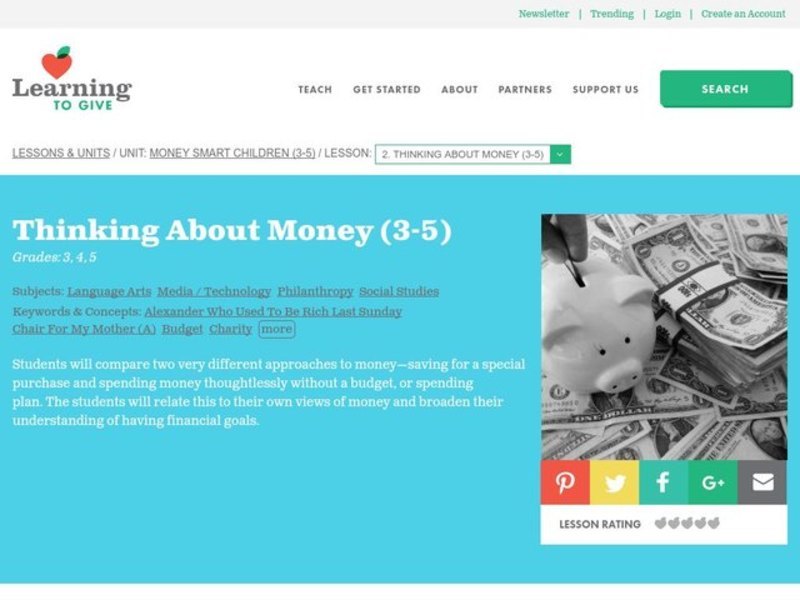 Thinking About Money Lesson Plan