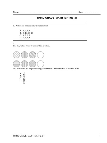 Third Grade Math Lesson Plan