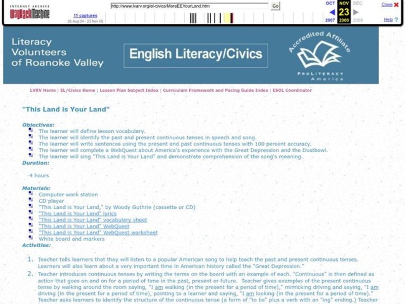 This Land is Your Land Lesson Plan