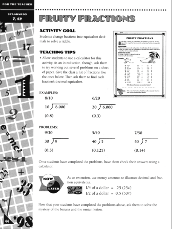 Fruity Fractions Lesson Plan