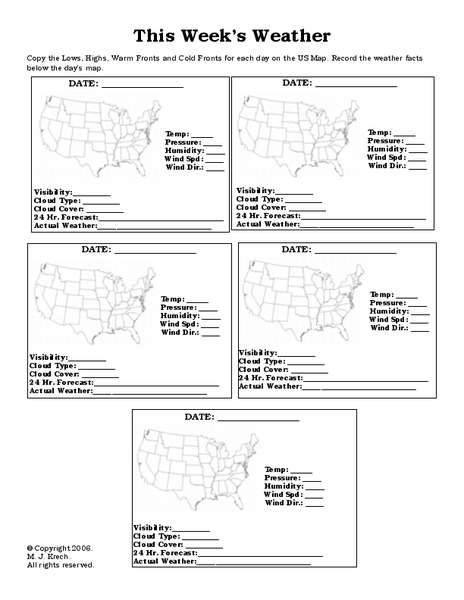 This Week's Weather Worksheet