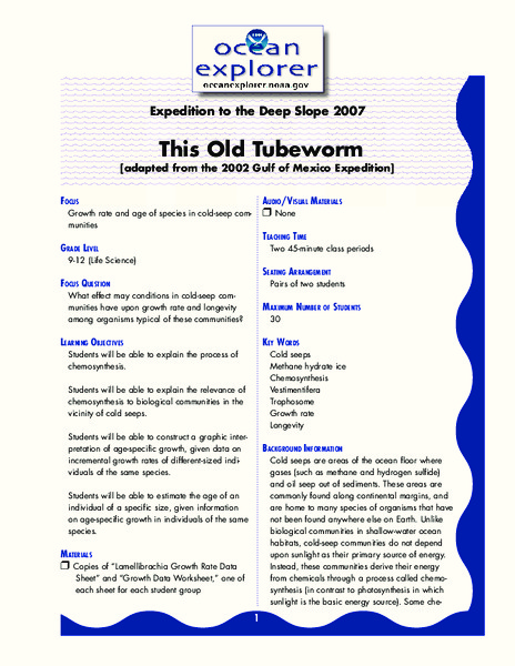 This Old Tubeworm Lesson Plan