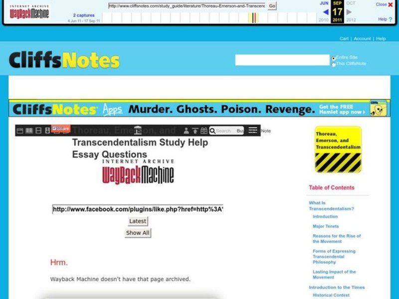 Thoreau, Emerson, and Transcendentalism Interactive