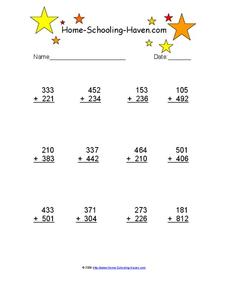 Three Digit Addition Worksheet