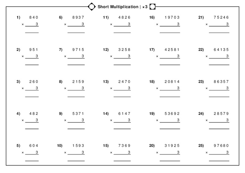 Three Digit Multiplication Worksheet
