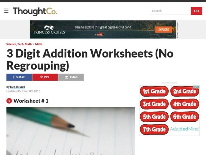 Three Digit Addition Worksheet