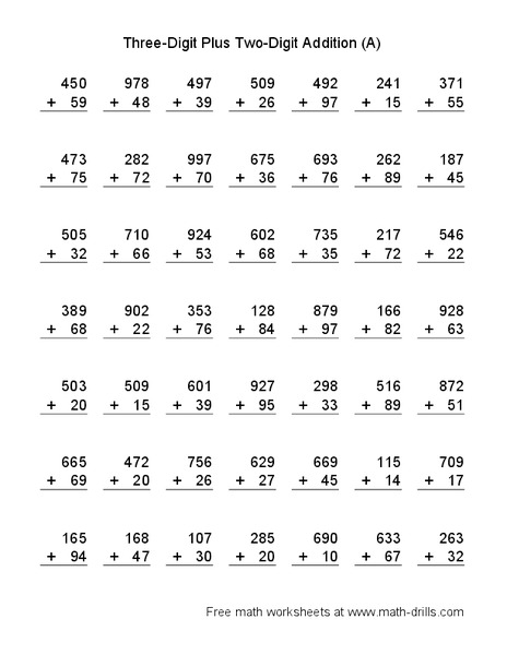 Three-Digit Plus Two-Digit Addition (A) Lesson Plan