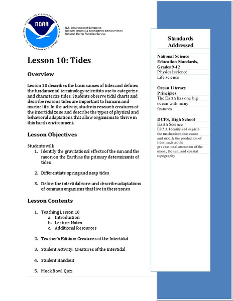 Tides Lesson Plan