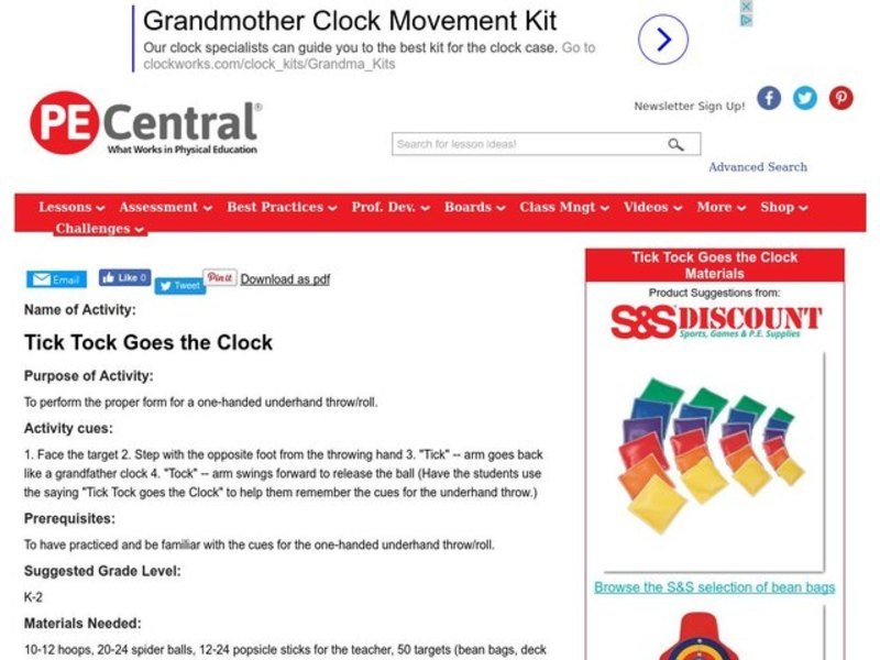 Tick Tock Goes the Clock Lesson Plan