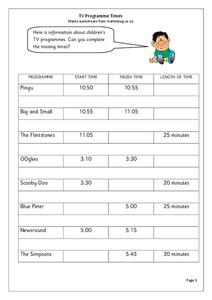 Time Activity Worksheet