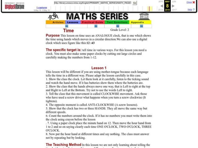 Time Lesson Plan