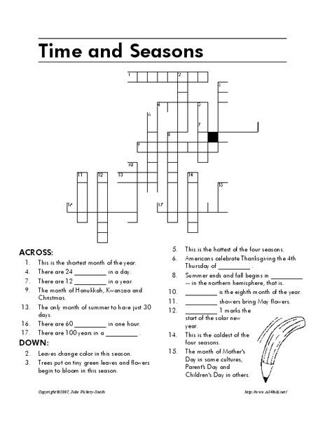 Time and Seasons Worksheet