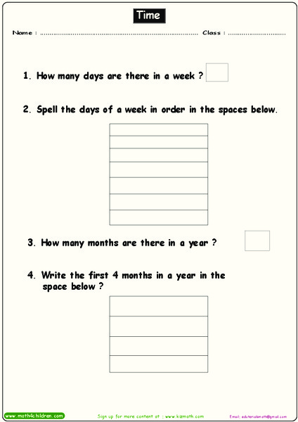 Time Worksheet