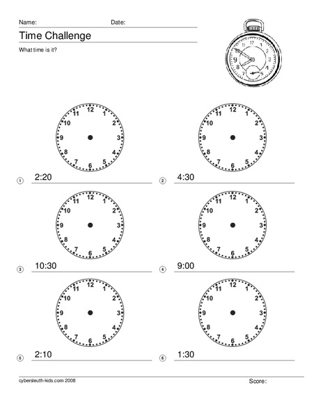 Time Challenge 16 Worksheet