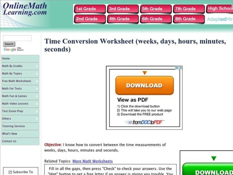 Time Conversions Interactive
