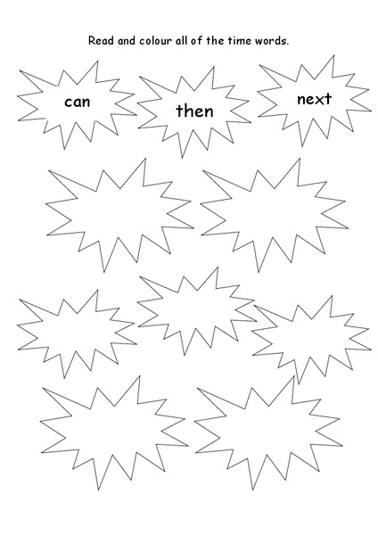 Time Words Worksheet