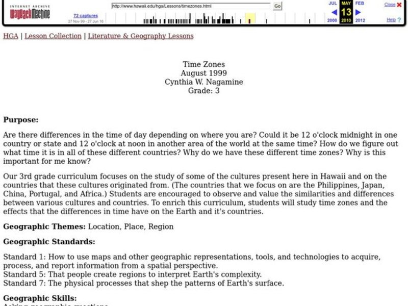 Time Zones Lesson Plan