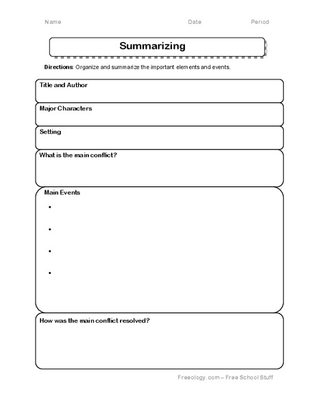 Summarizing Organizer