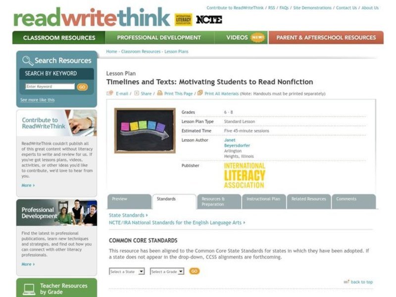 Timelines and Texts: Motivating Students to Read Nonfiction Lesson Plan