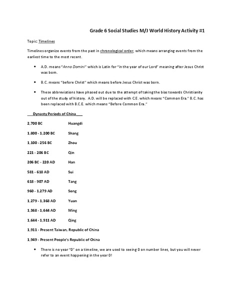 Timelines Handout
