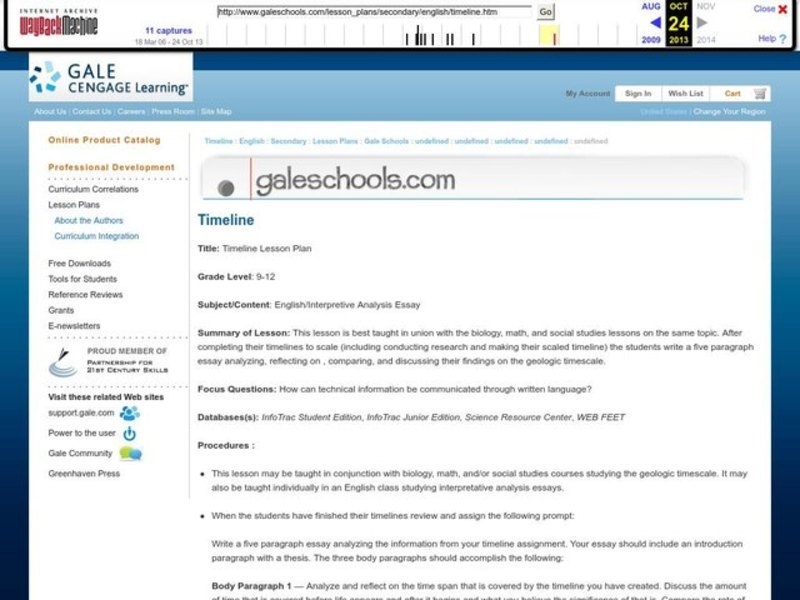 Timeline Lesson Plan