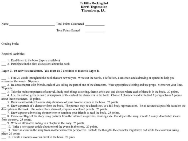 To Kill a Mockingbird Lesson Plan