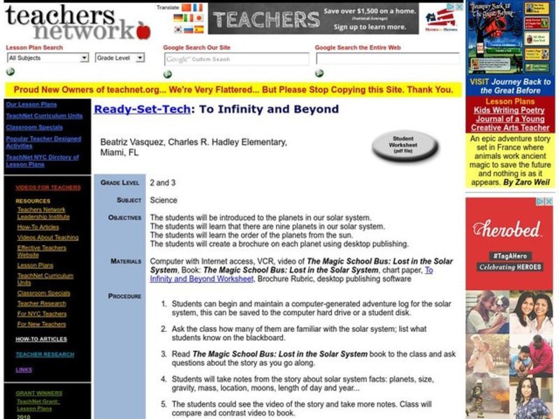 To Infinity and Beyond Lesson Plan