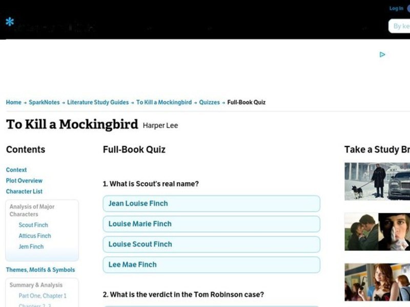 To Kill a Mockingbird Quiz Interactive