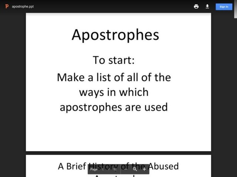 Apostrophes PPT