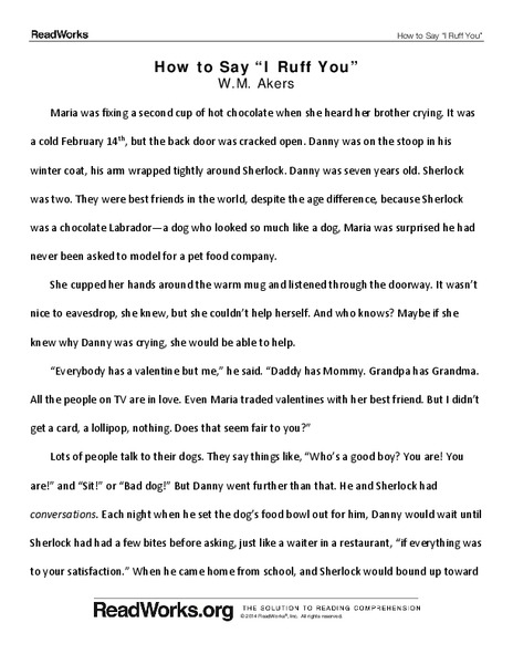 How to Say “I Ruff You” Worksheet