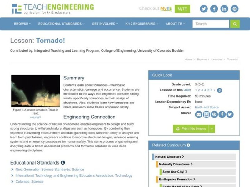 Tornado! Lesson Plan