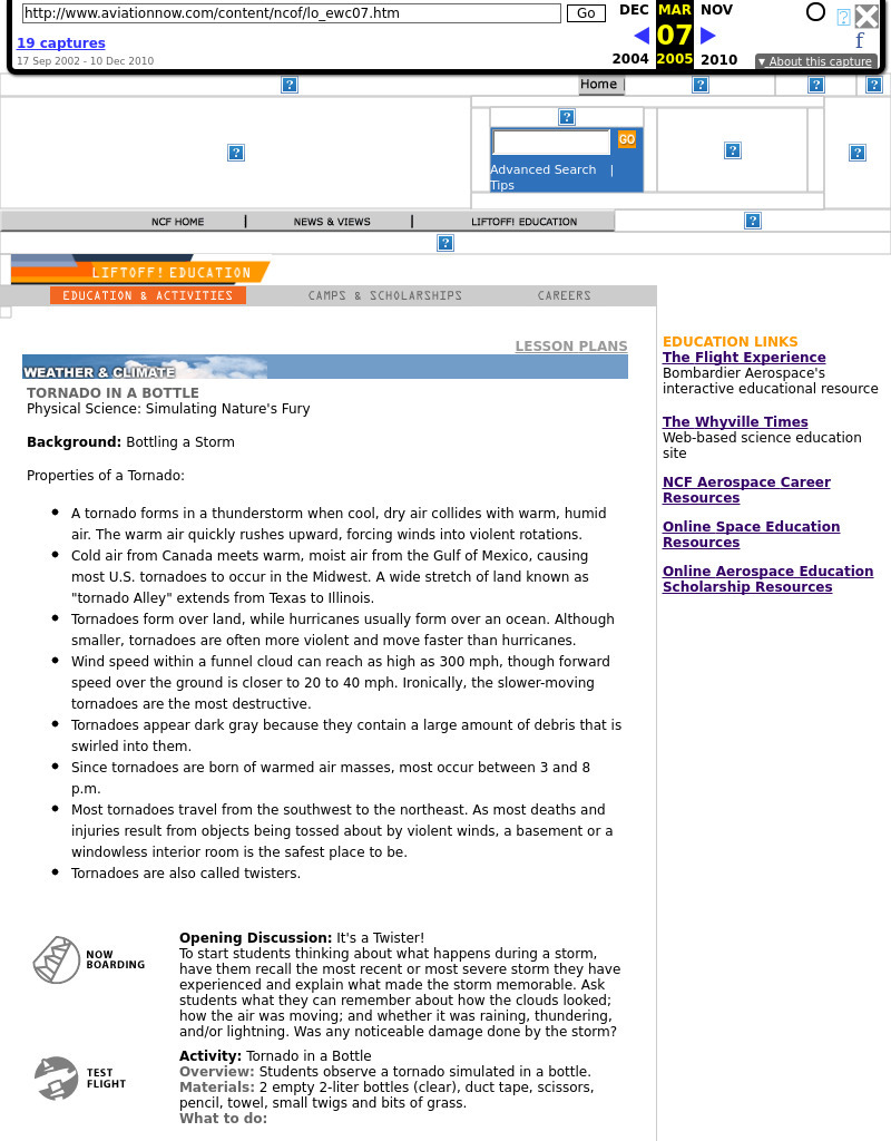 Tornado in a Bottle Lesson Plan