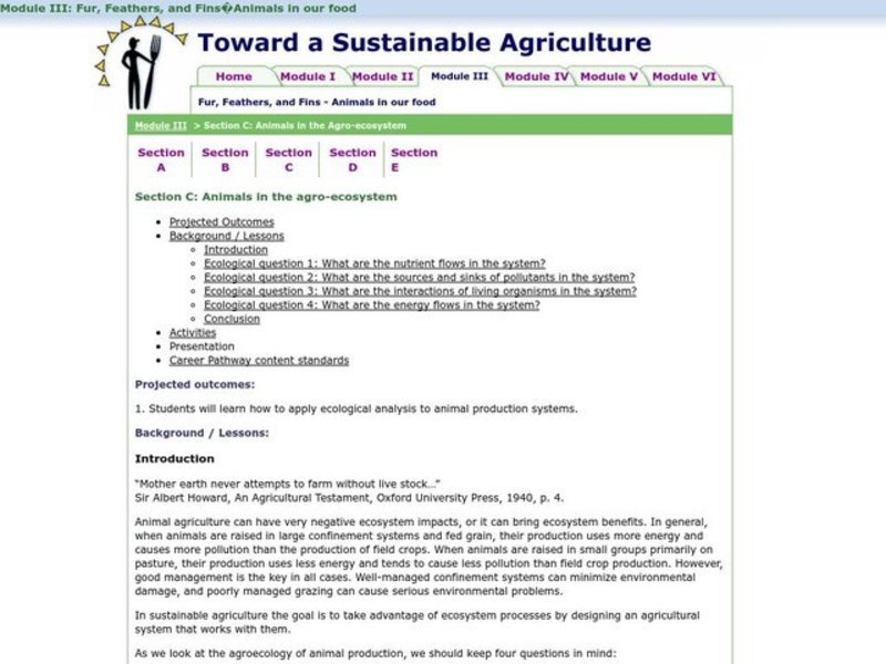 Toward a Sustainable Agriculture Lesson Plan