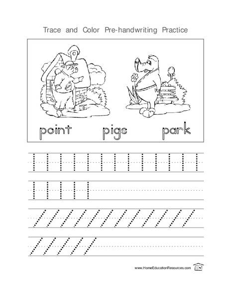 Trace and Color Pre-handwriting Practice Lesson Plan