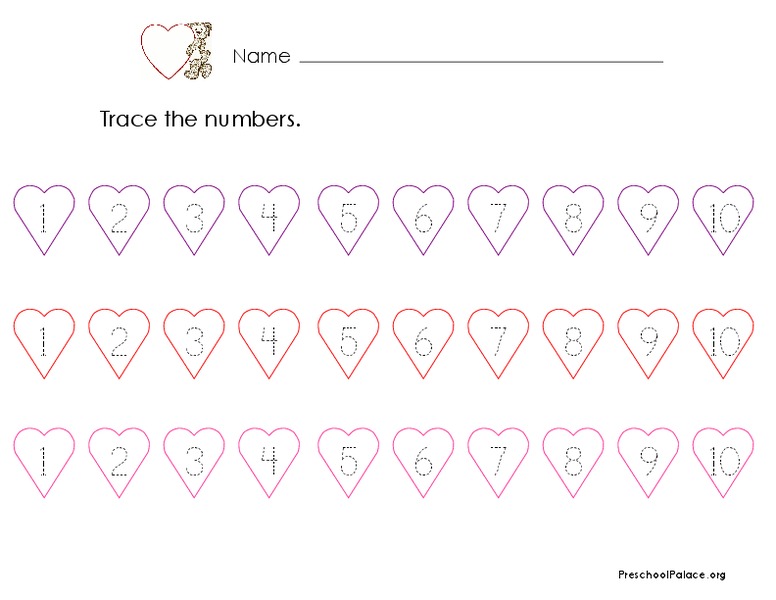 Trace the Numbers Lesson Plan